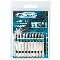 Набор бит Gross, PH1х50, сталь S2, 10 шт