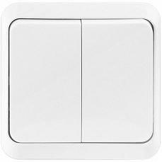 Выключатель 2-кл. Smartbuy Юпитер, о/у, 10А, 220В, белый  (1/10/200) SBE-03w-10-SW2-0