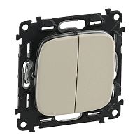 Выключатель двухклавишный Legrand Valena ALLURE, 10 А, 250 В, слоновая кость, 752805 Выключатель двухклавишный Legrand Valena ALLURE, 10 А, 250 В, слоновая кость, 752805