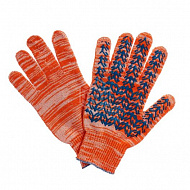 Перчатки с ПВХ, ёлочка, оранжевые