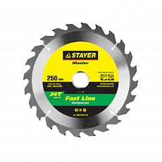 Диск STAYER "MASTER" FAST-Line пильный по дереву, 250х32мм, 24Т (1/6/24) 3680-250-32-24