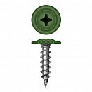 Саморез 4,2х19 мм, с прессшайбой, острый, RAL 6005 зеленый, 1000 шт 