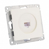 Розетка UNIVersal Афина, 1-м, компьютерная, RJ45, с/у, 1А, слоновая кость, еврослот, A0051-I 