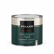 Эмаль с молотковым эффектом Poller A.R.T., серебристо-зеленая, 0,8 л