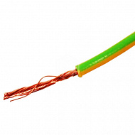Провод установочный ПУГВнг-LS, 10 мм.кв, ГОСТ, желто-зеленый, 100 м 