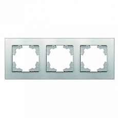 Рамка 3-м UNIVersal Афина, горизонтальная, серебро (1/10) A0045-S