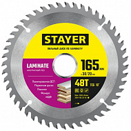 Диск пильный Stayer LAMINATE по ламинату, аккуратный рез, 165x30/20 мм, 48T 