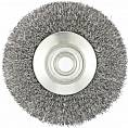 Фото Щетка MATRIX для УШМ, 100 мм, М14, "тарелка", витая мет. проволока (2/60) 74608