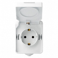 Розетка Smartbuy Сатурн, с защитной крышкой, белая, 16А, 230В, IP54, SBE-04g-16-S1-Z