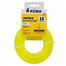 Леска для триммеров KUMA, круглая, 3,0 мм, 15 м, подвес, 30015-15
