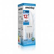 Лампа светодиодная Smartbuy, свеча, С37, Е27, 12Вт, 6000К 