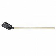 Лопата совковая Россия, 230х280х1400 мм, ребра жесткости, деревянный черенок 