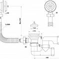 Фото Сифон Ани для ванны 1 1/2" регулируемый с выпуском,переливом Ани пласт (1/35) E250 #0