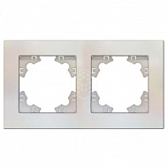 Рамка UNIVersal Афина, 2-местная, горизонтальная, жемчуг, A0044-OBr 