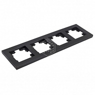 Рамка UNIVersal Афина, 4-местная, горизонтальная, графит, A0046-Gr 