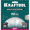 Фото Пильный диск KRAFTOOL по алюминию Multi Material, 260 х 30 мм, 100Т (1/1) 36953-260-30_Z