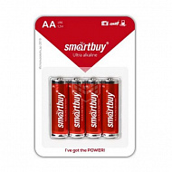 Батарейка алкалиновая Smartbuy, АА, LR6/40, 4 шт, SBBA-2A40S