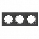 Рамка UNIVersal Афина, 3-местная, горизонтальная, графит, A0045-Gr 