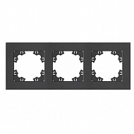 Рамка UNIVersal Афина, 3-местная, горизонтальная, графит, A0045-Gr 