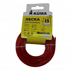 Леска для триммеров звездочка KUMA 3,0мм, 15м (красная)
