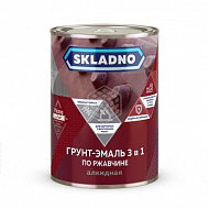 Грунт-эмаль по ржавчине Skladno, 3 в 1, красно-коричневая, 0,8 кг 
