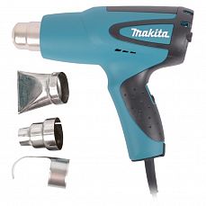 Фен строительный HG5030K Makita 1600Вт/300-500л.м/350-500грСчем/0.6кг/4насадки