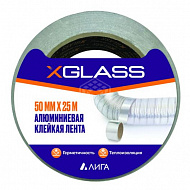 Лента клейкая X-Glass, алюминиевая, 50 мм, 25 м 