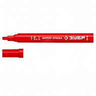 Маркер-краска ЗУБР Профессионал МК-200, 1 мм, круглый, красный, 06326-3