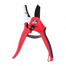 Секатор с закругленным лезвием тефлон, двухкомпонентные прорезиненные рукоятки, 197 мм DERZHI 258114