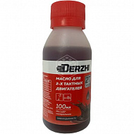 Масло 2-х тактное DERZHI, минеральное, 0,1 л, (красное) прозрачная бутылка