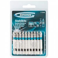 Набор бит Gross, PZ2х50, сталь S2, 10 шт