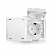 Блок UNIVersal Аллегро, о/у, розетка+розетка, с/з, з/ш, с крышкой, 16A, 220В, IP54, белый, 5562951