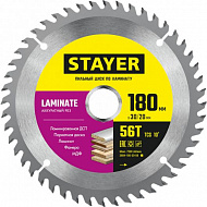 Диск пильный Stayer LAMINATE по ламинату, аккуратный рез, 180x30/20 мм, 56T 