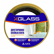 Лента клейкая X-Glass, двухсторонняя, на полипропиленовой основе, 50 мм, 25 м, 160386