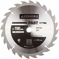 Диск пильный Stayer Master Fast-Line по дереву 190*20 мм 24Т