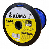 Леска для триммеров KUMA, квадратная, 3 мм, 250 м, синяя 
