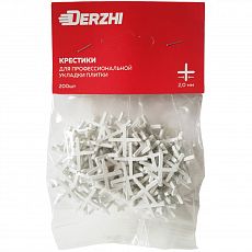 Крестик DERZHI для кафеля пластиковый 2,0 мм <200 шт> (1/500) 383-02-20