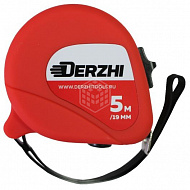 Рулетка DERZHI Эко, с резиновым покрытием, 5 м, 19 мм, 8419-3-005