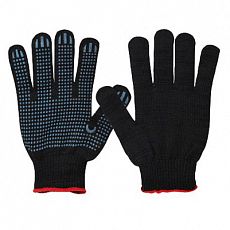 Фото Перчатки рабочие х/б из смесовой пряжи с ПВХ класс вязки 10, размер 9 черные (10/200) П 50-10-20 