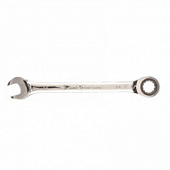 Ключ Matrix, комбинированный трещоточный, 24 мм, CrV, зеркальный хром, 14815 