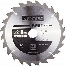 Диск STAYER "MASTER" FAST-Line пильный по дереву, 210х30мм, 24Т (1/6/36) 3680-210-32-24_z01