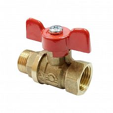 Кран шаровой латунный Valfex DeltaPro вн/нар руч. бабочка, 3/4" <1> (20/80) VF.218.LB1.034 (DP)_пром
