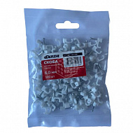 Скоба для кабеля Derzhi, прямоугольная, 6 мм, 100 шт, 368-006