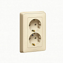 Розетка Legrand Cariva 2x2К+З, слоновая кость, 695918