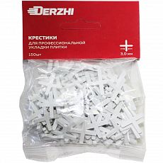 Крестик DERZHI для кафеля пластиковый 3,0 мм <150 шт> (1/500) 383-02-30
