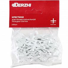 Крестик DERZHI для кафеля пластиковый 4,0 мм <150 шт> (1/1) 383-02-40