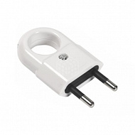 Вилка Smartbuy, плоская, с кольцом, белая, 6А, 250В, IP20 