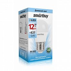 Лампа светодиодная "шар" G45 Е27 12Вт 4000К Smartbuy (1/10/100) SBL-G45-12-40K-E27