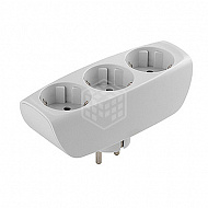 Сетевой разветвитель ЭРА, 3 гнезда, с з/м, 16А, со шторками, белый, C0045529 