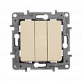 Фото Выключатель трехклавишный, Etika/10 A/250 В/слоновая кость 672313_Z